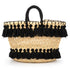 Handmade Straw Beach Bag – Black Tassel Tote, Openwork