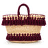 Handmade Straw Beach Bag – Black Tassel Tote, Openwork