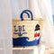LBI Lighthouse Straw Beach Basket | Monogrammed Tote Bag