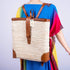 Handmade Straw Backpack Basket with Leather Handles