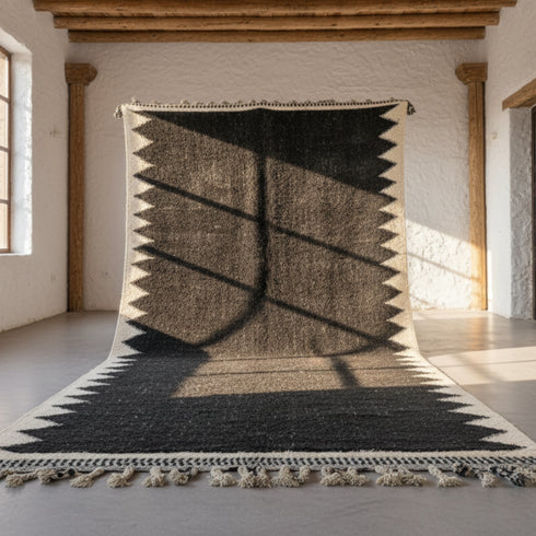 Black Beni Ourain Rug - Handmade Wool Berber Rug