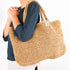 Khaki Large Raffia Croched Bag – Stylish Beach Essential