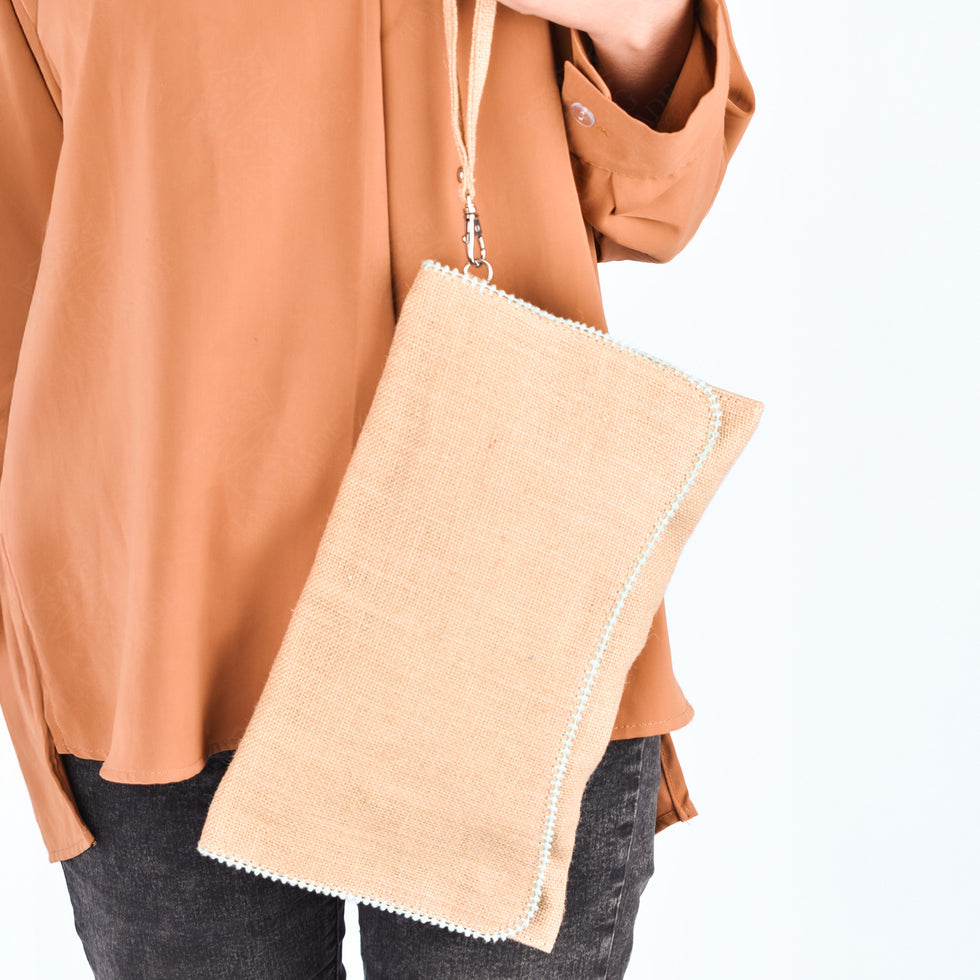 Jute Clutch Bag – Handmade Moroccan Envelope Wristlet