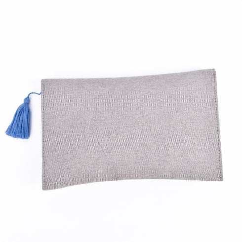 Elegant Linen Clutch Handbag – Moroccan Embroidery for Special Occasions