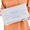 Elegant Linen Clutch Handbag – Moroccan Embroidery for Special Occasions