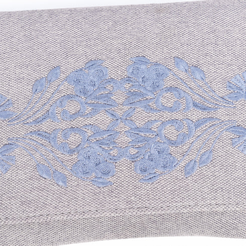 Elegant Linen Clutch Handbag – Moroccan Embroidery for Special Occasions