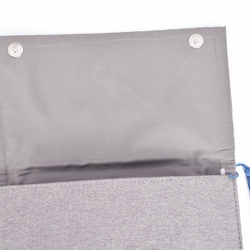 Elegant Linen Clutch Handbag – Moroccan Embroidery for Special Occasions