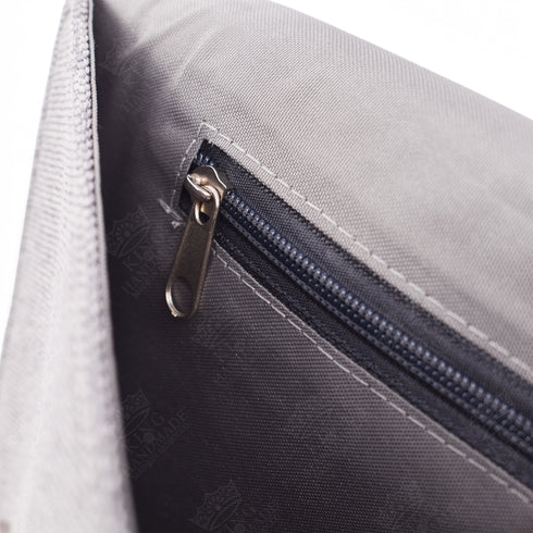 Elegant Linen Clutch Handbag – Moroccan Embroidery for Special Occasions