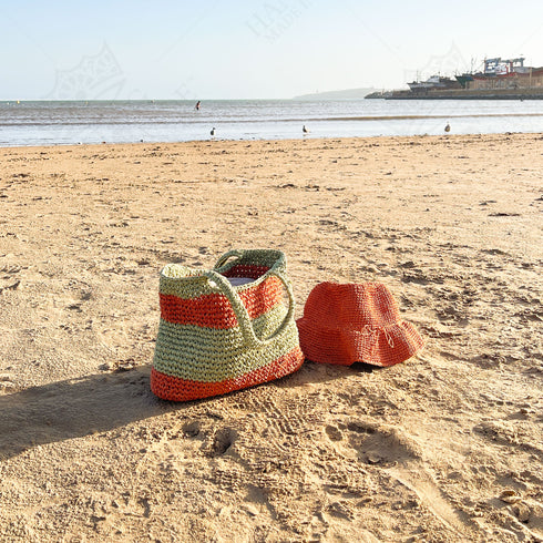 Beach Raffia Crocheted Tote Bag - Spacious Vacation Tote
