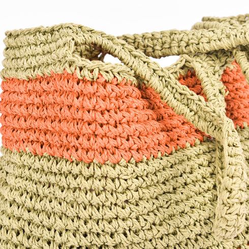 Beach Raffia Crocheted Tote Bag - Spacious Vacation Tote