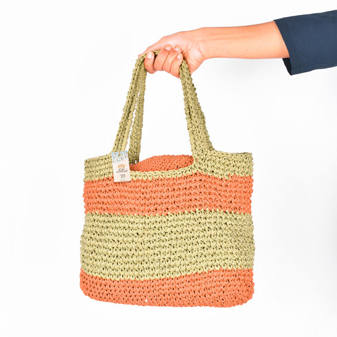 Beach Raffia Crocheted Tote Bag - Spacious Vacation Tote
