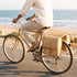 Handmade Reed Bicycle Basket Luggage Rack With Dual Straw Pockets | Summer Bike Decor Gift