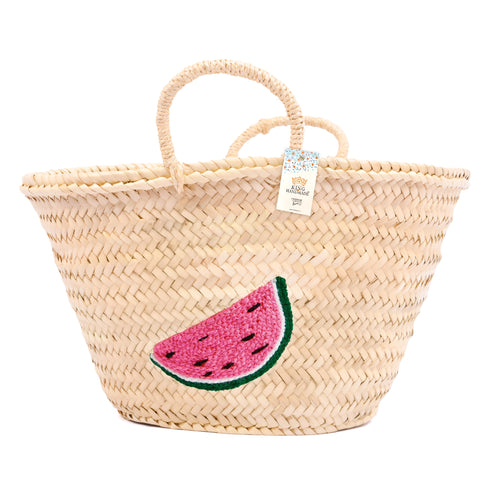 Watermelon Embroidered Straw Beach Bag -  Honeymoon & Vacation Tote