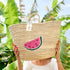 Watermelon Embroidered Straw Beach Bag -  Honeymoon & Vacation Tote