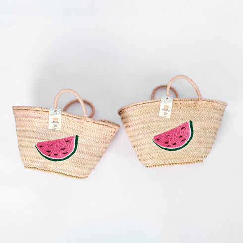 Watermelon Embroidered Straw Beach Bag -  Honeymoon & Vacation Tote