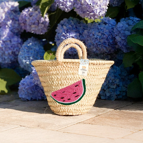 Watermelon Embroidered Straw Beach Bag -  Honeymoon & Vacation Tote