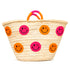 Smiley Face Straw Basket Bag | Handmade Moroccan Beach Tote Bag