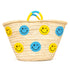 Smiley Face Straw Basket Bag | Handmade Moroccan Beach Tote Bag