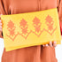 Vibrant Yellow Leather Clutch – Orange Embroidery for Chic Summer Style