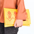 Vibrant Yellow Leather Clutch – Orange Embroidery for Chic Summer Style
