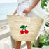 Handwoven Cherry Straw Basket – Cute Boho Tote