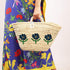 Handwoven Daisy Flower Basket - Personalized Straw Tote