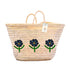 Handwoven Daisy Flower Basket - Personalized Straw Tote