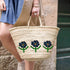 Handwoven Daisy Flower Basket - Personalized Straw Tote