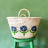 Handwoven Daisy Flower Basket - Personalized Straw Tote