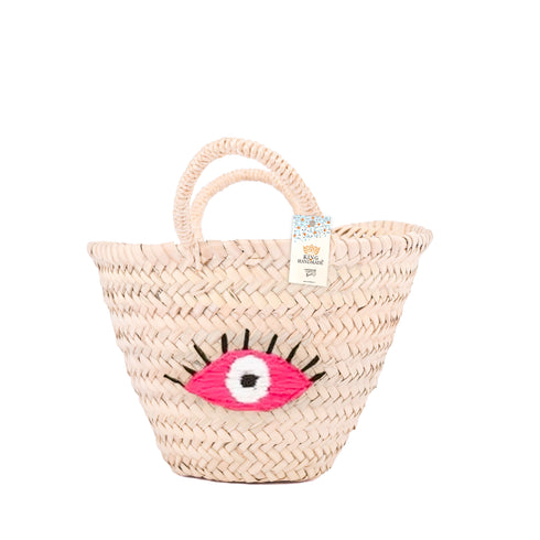 Handwoven Eye Straw Basket – Boho Tote Bag