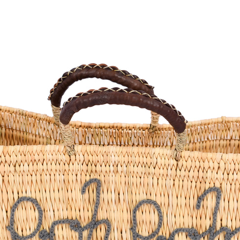 Straw Market Reed Gardener’s Long Basket - Perfect for Beach & Shopping