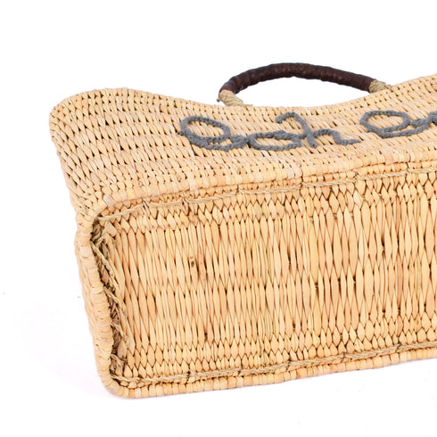 Straw Market Reed Gardener’s Long Basket - Perfect for Beach & Shopping