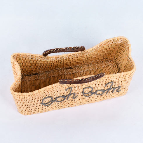 Straw Market Reed Gardener’s Long Basket - Perfect for Beach & Shopping