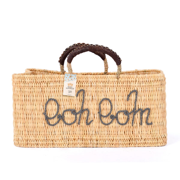 Straw Market Reed Gardener’s Long Basket - Perfect for Beach & Shopping