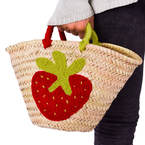 Handwoven Strawberry Basket – Cute Straw Tote