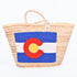 Colorado Flag Embroidered Straw Basket - Handbag & Patriotic Tote