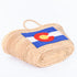 Colorado Flag Embroidered Straw Basket - Handbag & Patriotic Tote