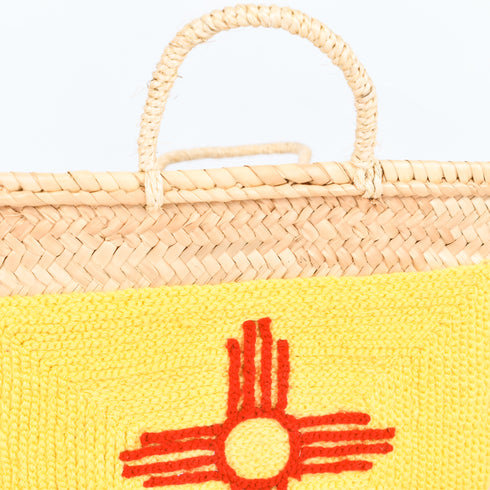 Stylish New Mexico Flag - Straw Basket with Vibrant Embroidery 🌵