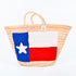 Texas Flag Embroidered Straw Basket - Handcrafted Lone Star Pride