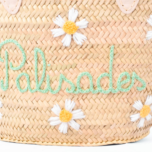 Chic Hand-Embroidered Daisies Basket 🌼| perfect sunny-day companion
