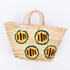Hot Dogs Sandwiches Basket – Embroidered Straw Tote for Spring Picnics & Party Bars