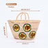Hot Dogs Sandwiches Basket – Embroidered Straw Tote for Spring Picnics & Party Bars