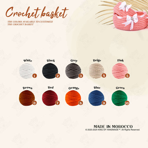 House Bathroom Decor - Cute Crochet Basket For Bathroom Organization