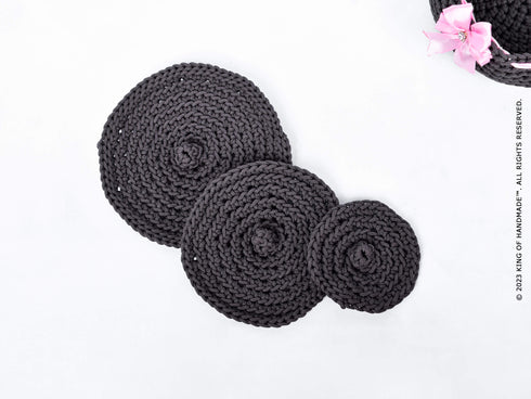 House Bathroom Decor - Cute Crochet Basket For Bathroom Organization