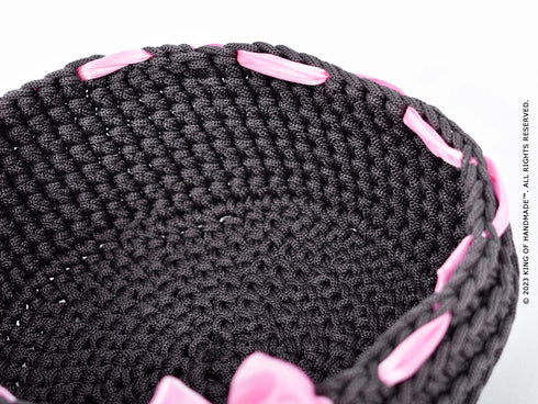 House Bathroom Decor - Cute Crochet Basket For Bathroom Organization