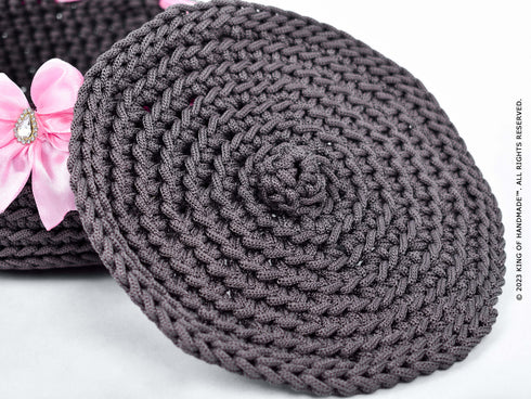 House Bathroom Decor - Cute Crochet Basket For Bathroom Organization