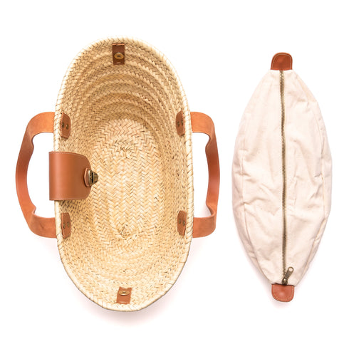 Moroccan Straw Beach Bag – Handwoven Basket with brass Clasp
