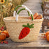 Kids Halloween Straw Basket – Carrot Embroidered Trick-or-Treat Tote
