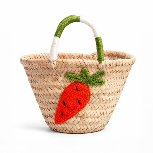 Kids Halloween Straw Basket – Carrot Embroidered Trick-or-Treat Tote
