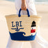 LBI Lighthouse Straw Beach Basket | Personalized Tote Bag